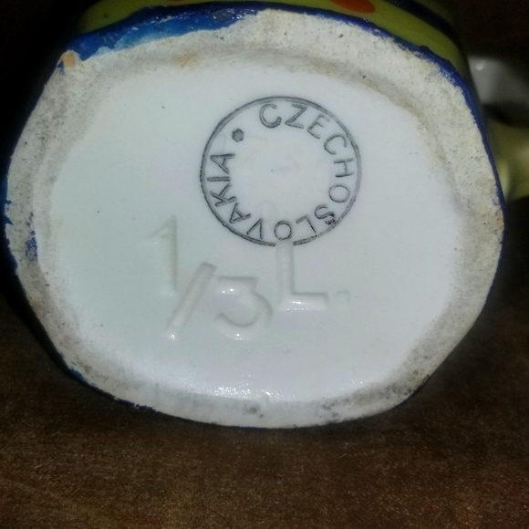 Antique Ceramic Creamer or Pitcher from Czechoslovakia 1/3 L - Picture 2 of 4